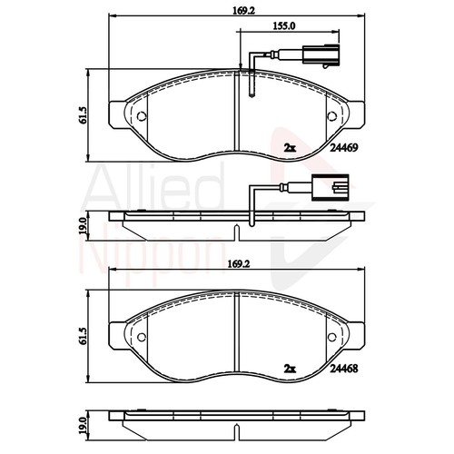Brake pads set for - for, ducato