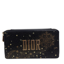 Christian Dior Beauté Black Makeup Bag with Gold Detailing & Mirror Pre-Owned 