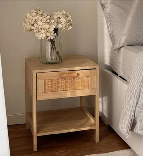 Rustic bedside table storage - rustic,