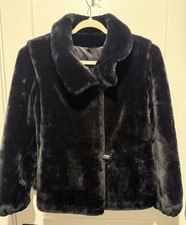 Women's Vintage Black Faux Fur