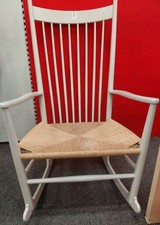 Vintage Hans J. Wegner Model J16 Rocking Chair In Grey 1978 CS C57