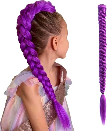 Long purple braid cosplay hair - braid,