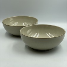 Denby Pottery • 2 x Heritage Veranda Coupe Cereal Bowls • 17cm • Stoneware 