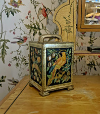 Hudson Scott for W & R Jacob & Co Tinplate Litho Tea Caddy. Exotic Birds. 1927