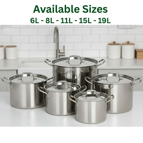 Stainless steel deep stock pot - steel,