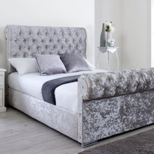 Luxury sleigh bed frame - luxury, plush