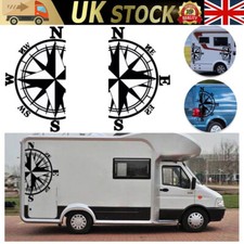 2x MOTORHOME CAMPER VAN CARAVAN / STICKERS / DECAL / GRAPHIC /COMPASS MOUNTAINS