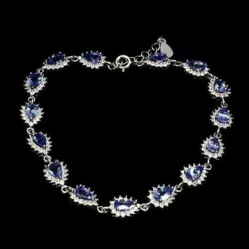 Silver bracelet tanzanite - silver,