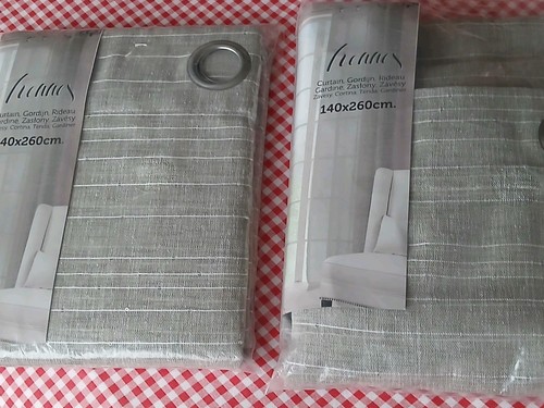 Linen look voile panels - look, (