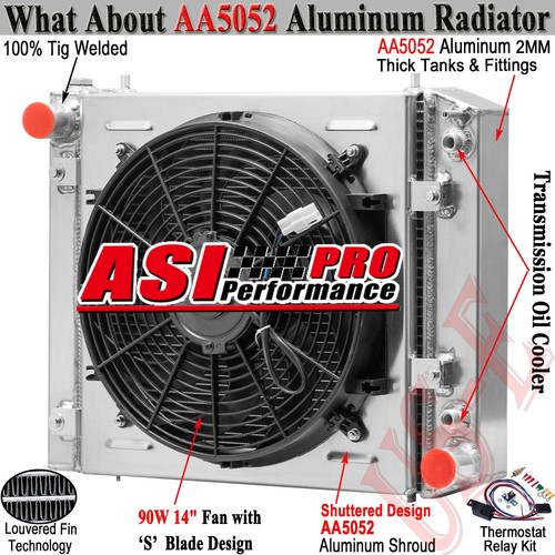 Row radiator shroud - radiator, shroud+fan