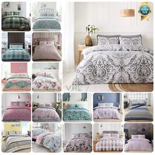 Printed Duvet Quilt Cover & Pillow Case Bedding Set Easy Care Single Double King