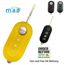 YELLOW Silicone car key cover case shell for Fiat 500 Punto Panda Bravo 3 button