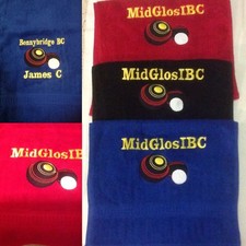 Personalised BOWLING towel / cloth 30x50 cm,name or Initials bowls Large Design