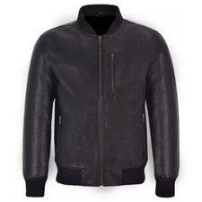 Men's Real Leather Bomber Jacket Real Pilot Soft Lambskin Inspired Retro Style