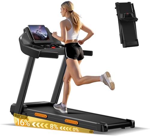 Folding treadmill with - folding, 16%