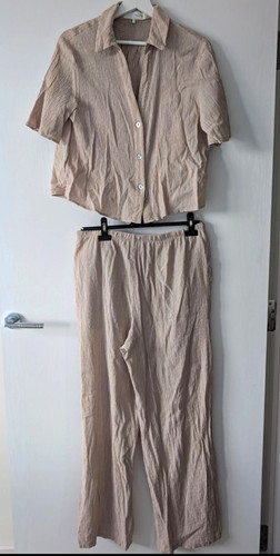 Zara beige crinkle 2pc - zara,