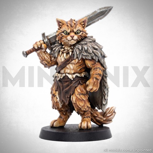 Tabaxi barbarian fantasy cat - barbarian,