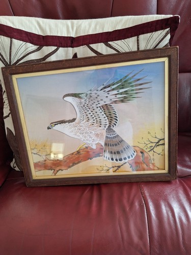 Vintage framed oriental bird - framed,