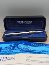 NASA Fisher Space Pen Ballpoint Chrome Black Ink Space Shuttle Detail Boxed