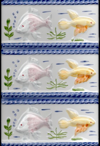Hand painted sculpted fish - sculpted,