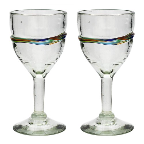 Recycled wine glasses with - recycled,