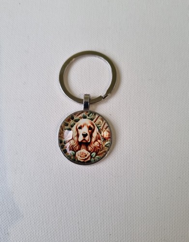 Cocker spaniel metal keyring - cocker,