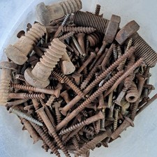 Reclaimed Wood Screws, Slotted Head, Tarnished. Over 1.5kg, Mixed Bundle 