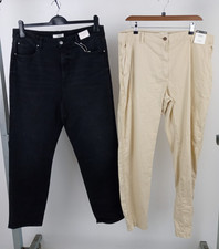 M&S Per Una Women's 2pcs Girlfriend Jeans Chinos Size 18 Long New F2
