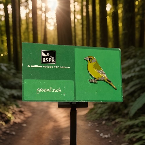 Rspb pin badge - , greenfinch
