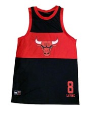 Mens NBA Chicago Bulls Black Red Vest Top Primark Polyester Lavine 8 Small
