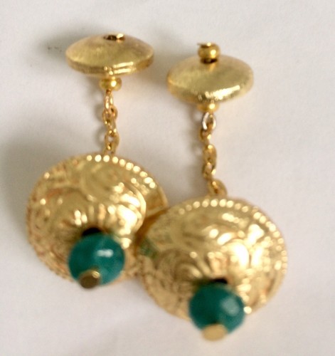 Vintage jade gilt chain link - chain,