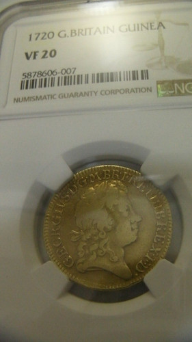 Gold one guinea 1720 - guinea,