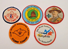 Vintage Boy Scouts 1960s-90s Sew On Patchs X5 Mixed Lot