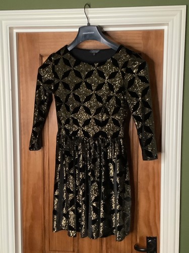 Topshop black velvet skater
