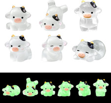 6Pcs Mini Cow Figurines, Tiny