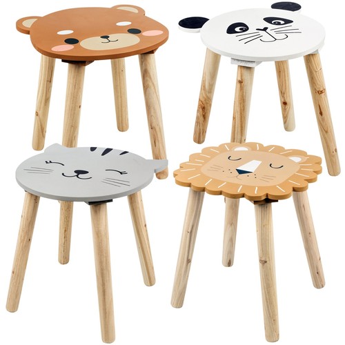 Kids wooden animal face - kids, stool