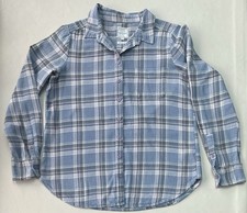 Fat Face Women’s Blue Flannel Shirt With Grey/White Check - Size 12