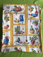 Vtg retro 50s 60s cotton fabric single curtain 167cm long x 114cm wide Kitchen