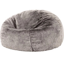 icon Kingston Faux Fur Bean Bag, Arctic Grey, Large Adult Bean Bag Chair Comfy