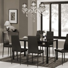 Black Dining Unit Glass Dining