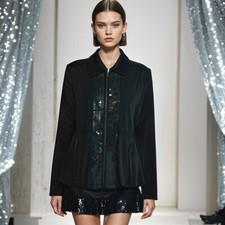 VINTAGE 80s Black Sequin