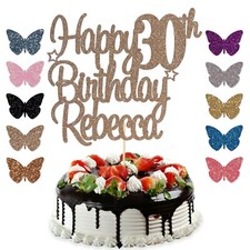 Personalised Happy Birthday Cake Topper Any Age Any Name 16 18th 21st 30th 50th