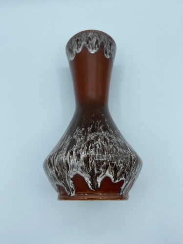 Brown lava dripware vase - lava, 21cm