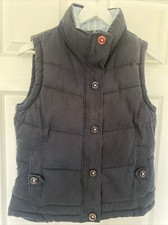 Ladies Joules Padded Navy Blue Higham Gilet Body Warmer Striped  Lining Size 10