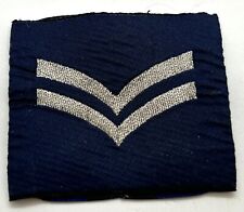 British Military Issue RAF Royal Air Force Corporal Rank Slide, Blue And Silver