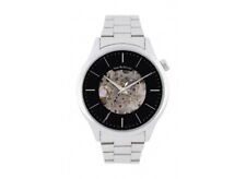 Jean Bellecour Designer Skeleton Stainless Steel Automatic Big Watch