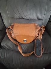 EGG changing bag bottle bag pram bag 100% Leather Tan Brown, Adjustable Strap