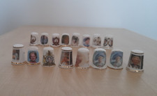 Mixed Collection of 15 (& 1 duplicate) Royal Family Commemorative China Thimbles