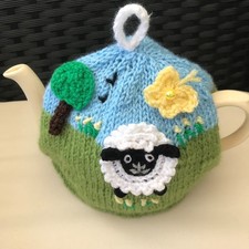 Hand knitted sheep tea cosy - sheep,