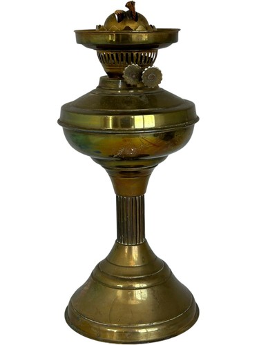 Antique brass oil lamp - brass, vintage